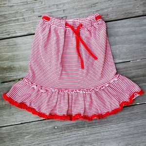 Boutique Brand Girls 3T Red White Stripe Skirt EUC